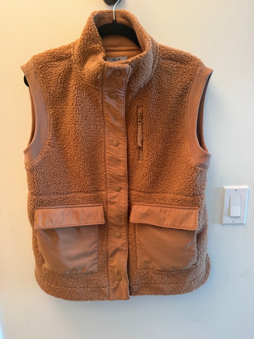 Cozy Teddy Sherpa Vest - Warm Camel oversized